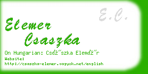 elemer csaszka business card